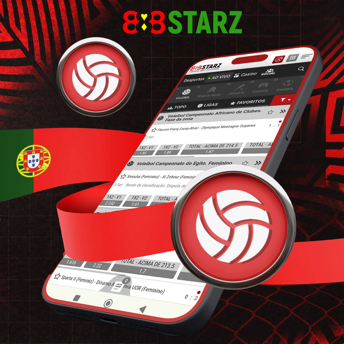 Principais mercados de voleibol no 888Starz
